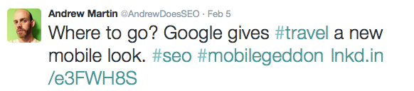 Google Mobile Tweet Andrew Martin